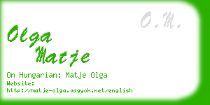 olga matje business card